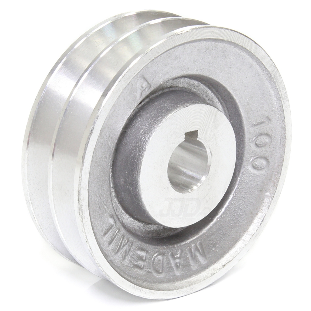 Polia Alumínio 120mm 2 Canais Perfil A Furo 19,05mm 3/4"