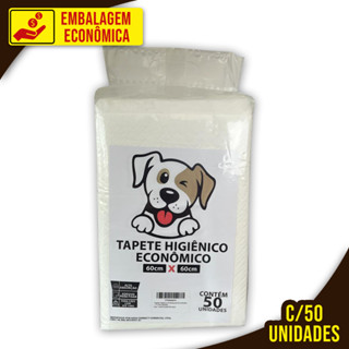 Tapete Tapetinho Higiênico Sanitário Canino Fralda Xixi Cães Cachorro Pet Econômico 60x60 C/50 Tapetes - Melhor Preço