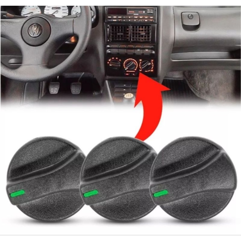 Kit Botão Ar Gol Ventilação Parati Saveiro G2 Bola 3 Peças