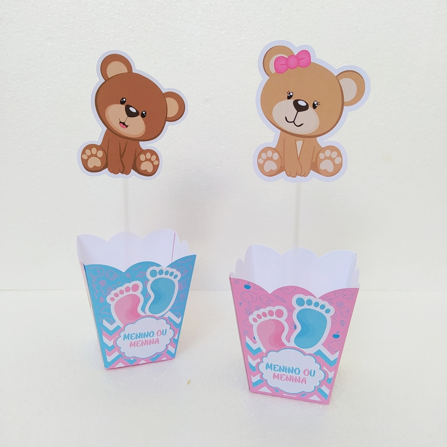 Centro de mesa, Cachepô, Arranjo de mesa personalizado Chá Revelação Rosa e Azul 10/15 unidades em Oferta na Shopee