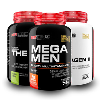 Kit Verão: Thermo Start Limão 120g + Bio Collagen II 200g Morango + Mega Men 30 Gummies - Bodybuilders