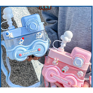 Garrafa De Água 530ml Criativa Em Forma De Trem Com Palha/Alça 2023 Nova Chaleira Estudantil Para Garotas Garotos Ao Ar Livre Copos Tritan Kids Portáteis De Alto Valor