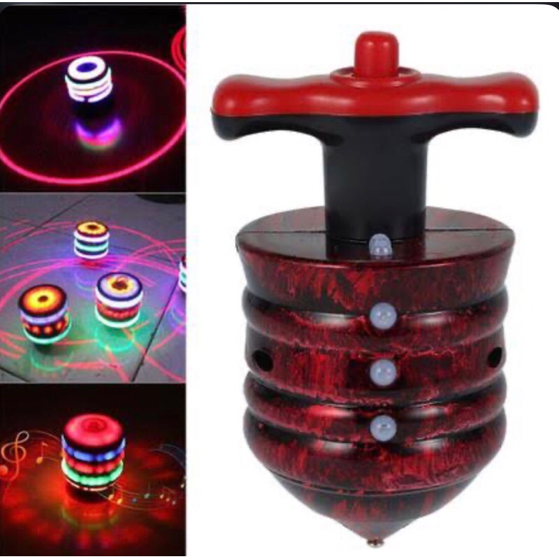 Pião Musical Luminoso Com Lançador Automatico Giroscopio Com Luz e Som Brinquedo Infantil