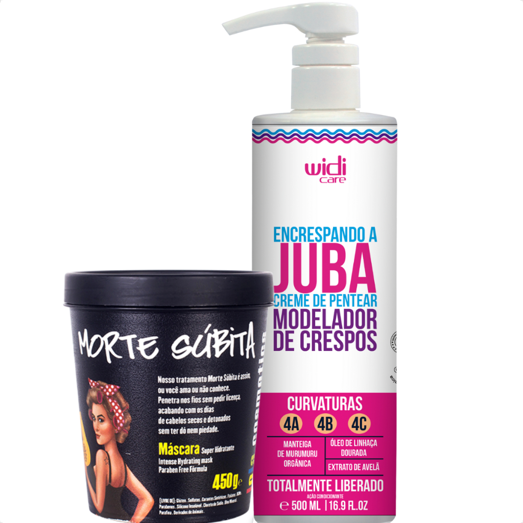 Kit Encrespando Creme de Pentear 500ml Widi Care + Máscara Morte Subita 450g Lola Cosmetics