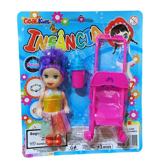Brinquedo Kit Boneca Com 3 Peças Infantil  Na Cartela/ SORTIDOS