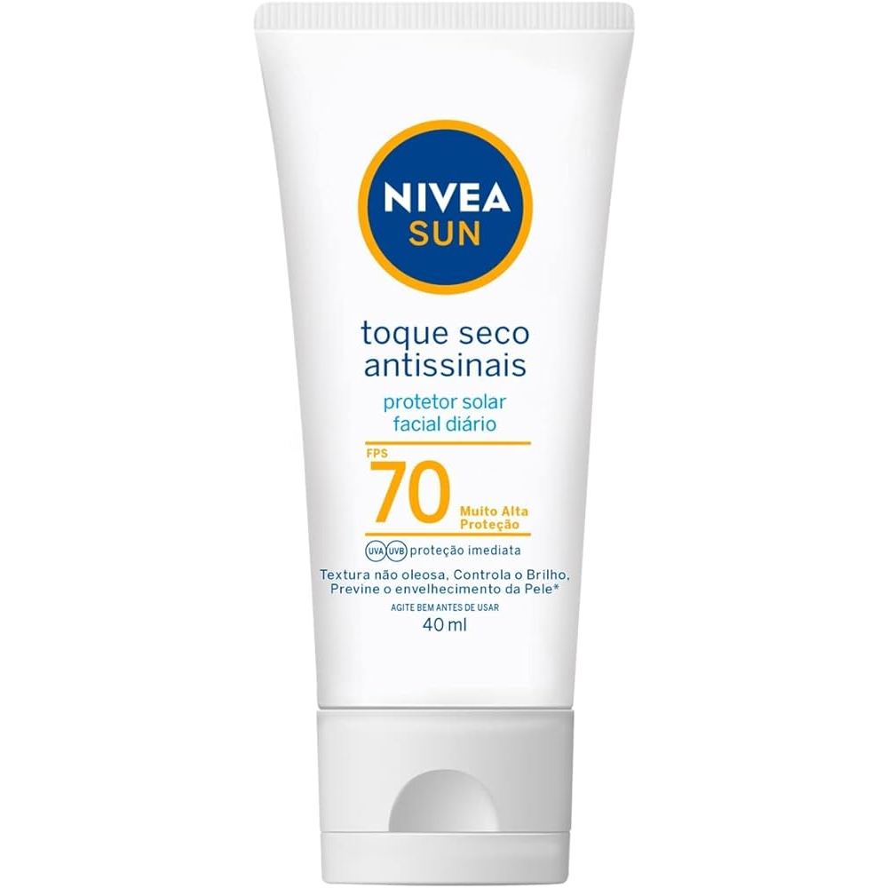 Protetor Solar Facial Nivea Sun Toque Seco Antissinais Fps70 - 40ml