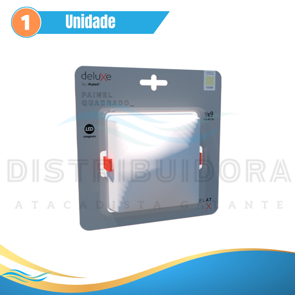Painel Flat Borda Infinita Quadrado 9w/18w/24w/36w 4000k Neutro Avant Distribuid