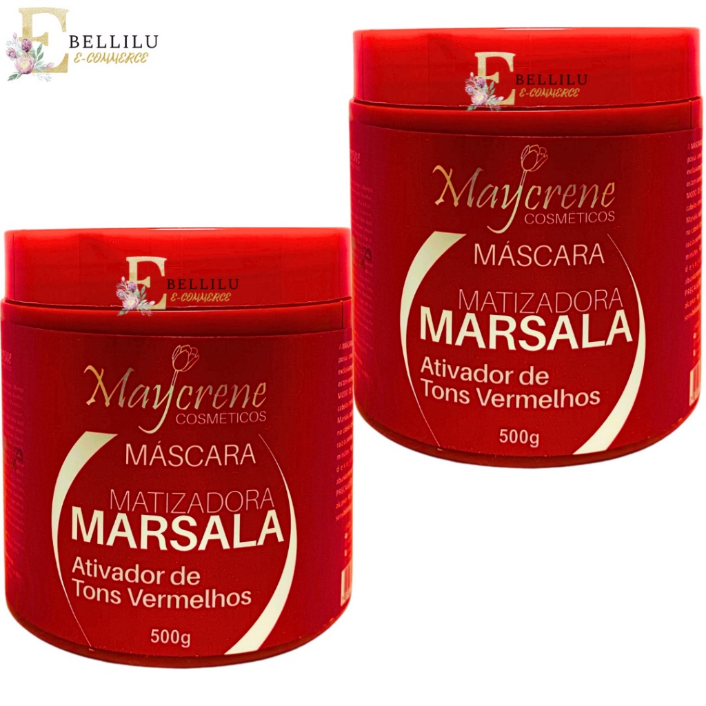 Kit 2 Máscara Matizador Marsala Maycrene 500g em Oferta na Shopee
