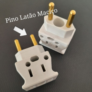 Adaptador Tomada Bob Esponja 250V Pino Macho de Latão Maciço 10A ou 20A