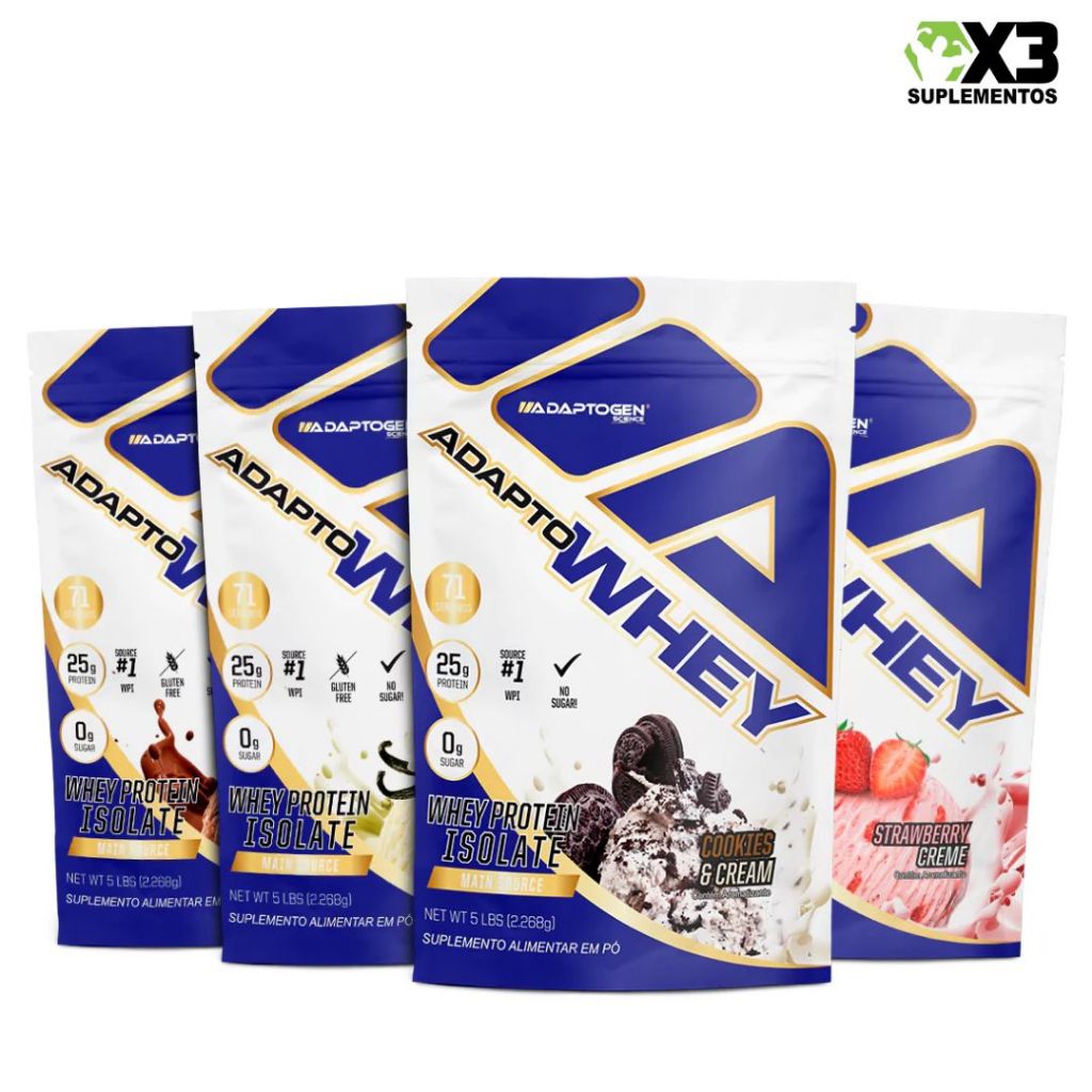 Adapto Whey - Whey Protein 3w 2240G - Adaptogen em Oferta na Shopee
