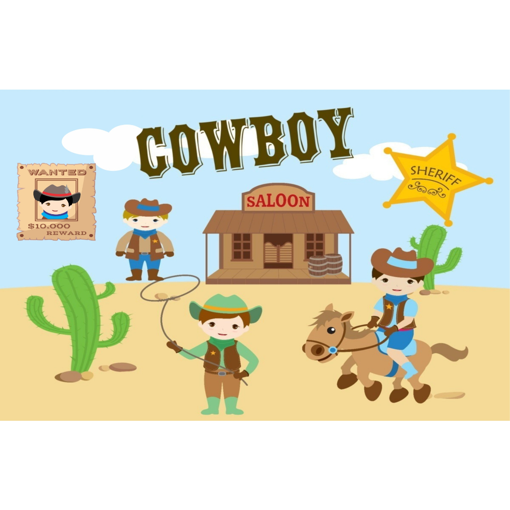 Painel Lona Festa Aniversario Cowboy Velho Oeste Faroeste M1