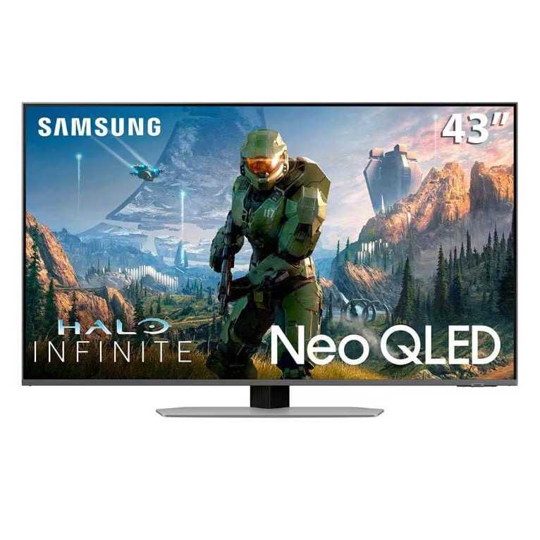 Smart TV 43" Neo QLED 4K Samsung Gaming QN90C Mini LED, Painel até 144hz, Processador com IA, Som em Movimento Virtual, Tela sem limites