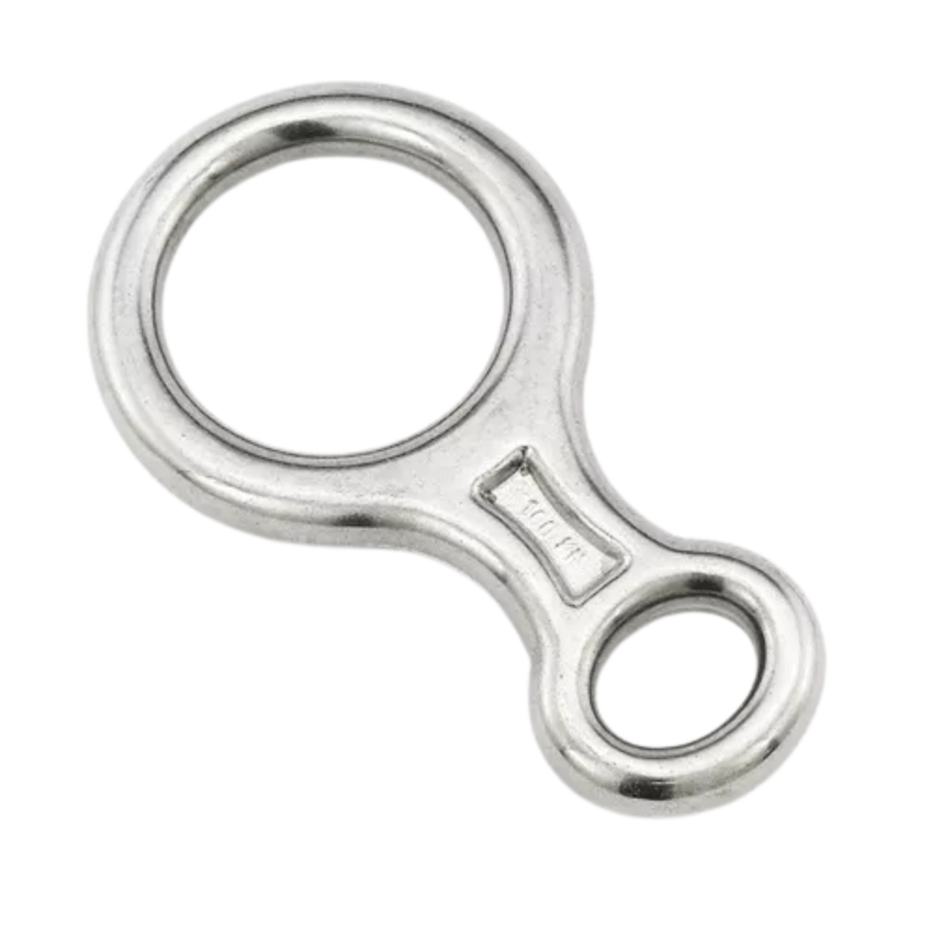 Freio 8 Oito Aço Inox 100Kn Descensor Corda Para Escalada Rapel Certificado