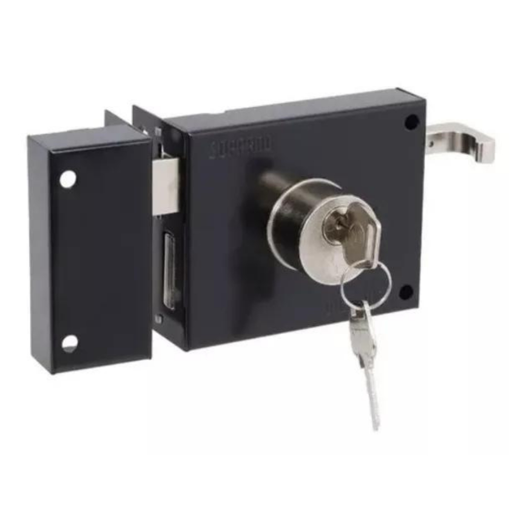Fechadura De Portao Sobrepor Soprano 231 Inox Preto Fosco em Oferta na Shopee