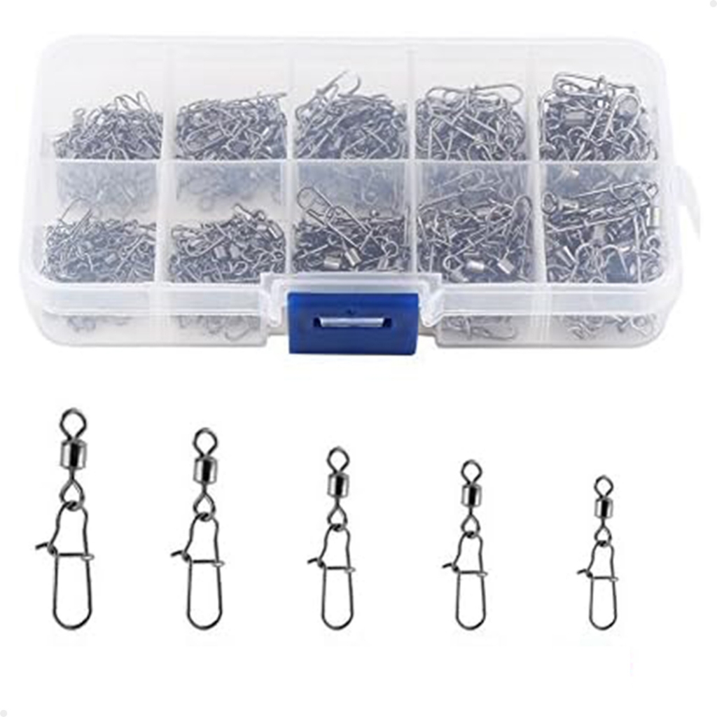 Kit 210 Snap Girador Lorben Pesca Engate Rápido com Estojo de Armazenamento