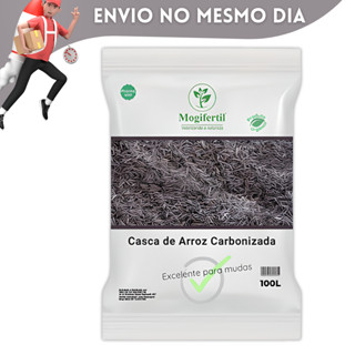 Substrato Casca de Arroz 100L Carbonizada Palha Orgânico Especial Jardim Plantas Flores