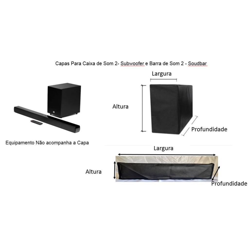 Capa de Proteção Para Soundbar Samsung Q990C, Barra e Subwoofer.