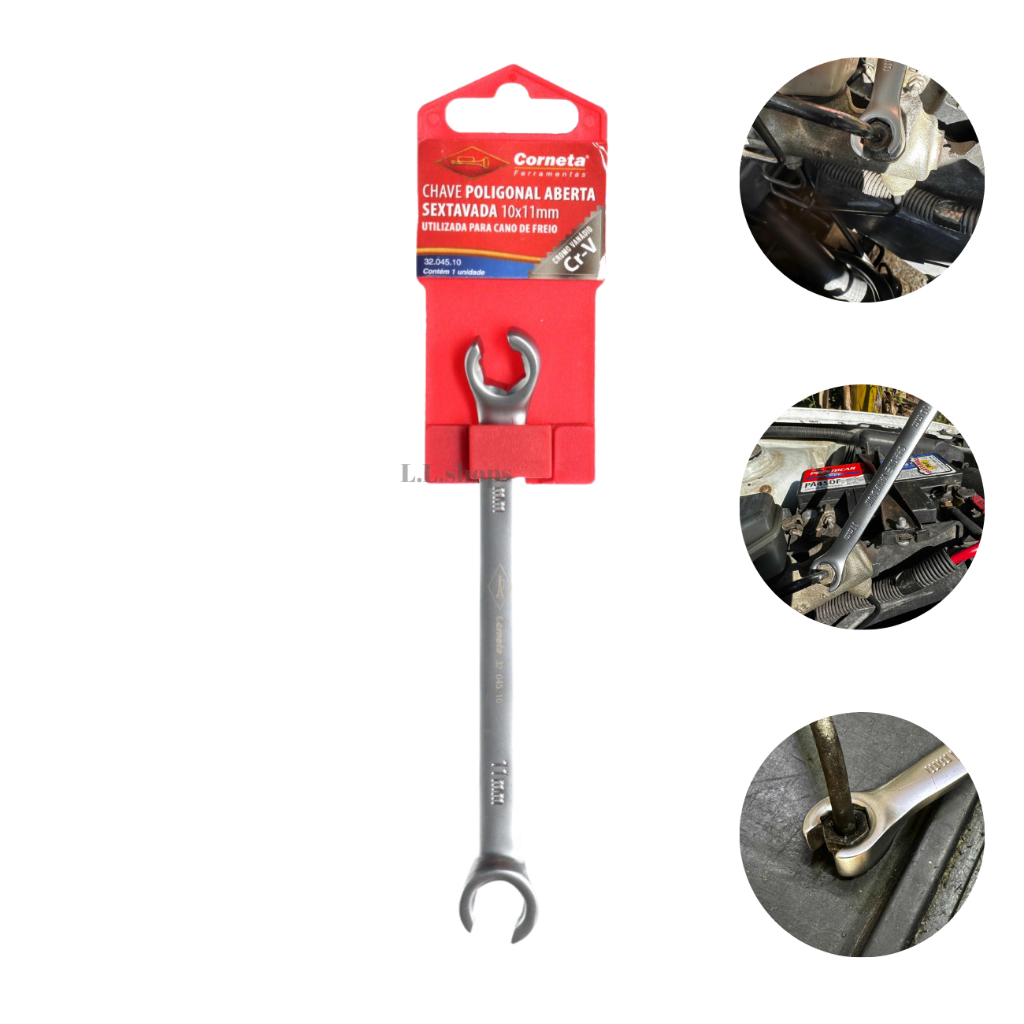 Chave Para Cano de freio 10x11mm Aço cromo vanadio Profissional