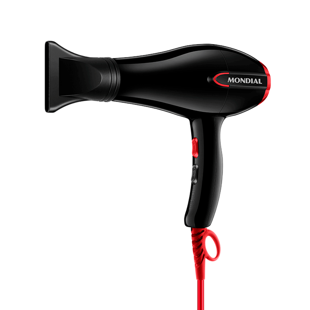 Secador de Cabelos Mondial Turbo Color Red, 1900W, SC-41, Preto / Vermelho 127V