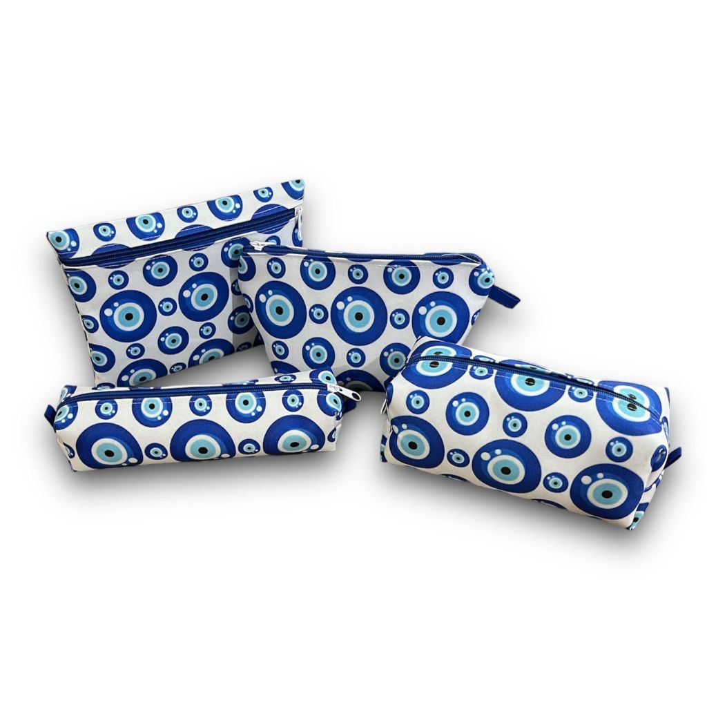 Necessaire bolsinha modelo box ou tradicional ou slim  -  Estampa Olho Grego em Oferta na Shopee