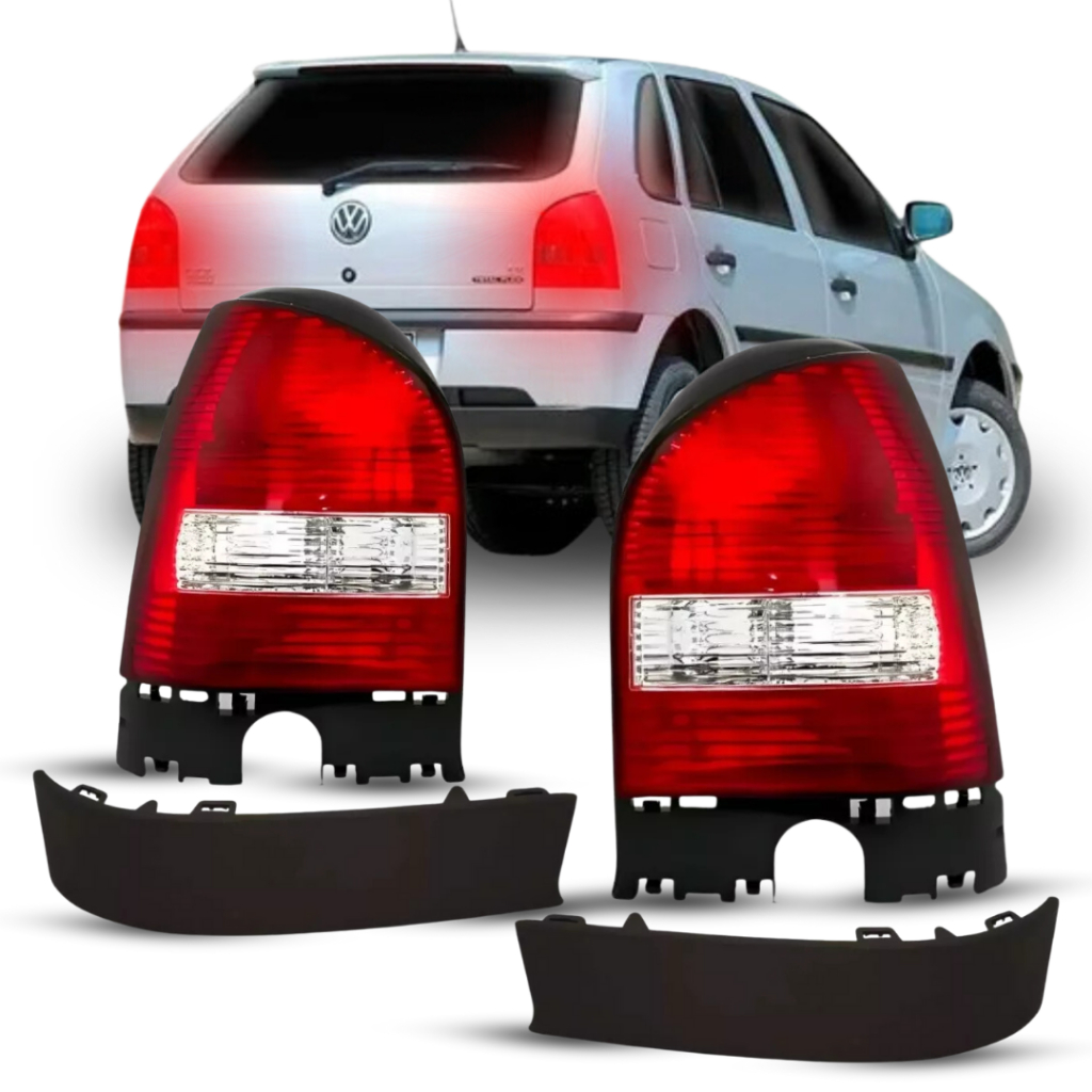 Par Lanterna Traseira + Moldura Acabamento Gol G3 1999 2000 2001 2002 2003 2004 em Oferta na Shopee