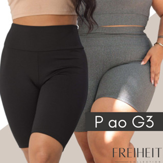 Kit 02 Bermuda Legging Feminina do P ao G3 Shorts Academia Suplex Corrida Cós Alto Plus Size