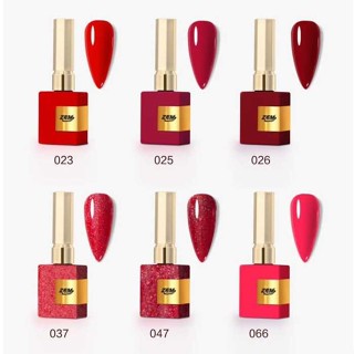 Kit C/6 Esmaltes Vermelho Esmalte em Gel Zem 15ml Uv Lançamento Tons Vermelho Glitter