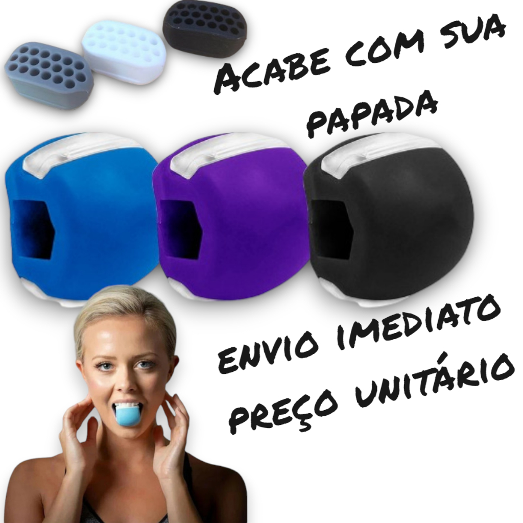 Anti Papada Queixo Duplo Mordedor Exercício de Face Maxilar Mandíbula Modelador Pescoço JawLine em Oferta na Shopee