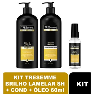 Kit  Brilho Lamelar Blend de Óleos Tresemmé  Shampoo + Condicionador 650ml + Óleo Finalizador 60ml