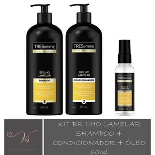 Kit Brilho Lamelar Blend de Óleos Tresemmé Shampoo + Condicionador 650ml + Óleo Finalizador 60ml