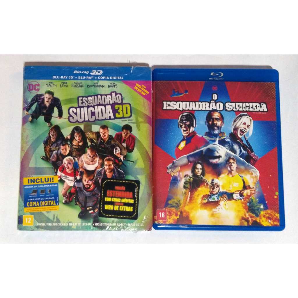 Combo Esquadrão Suicida 3D e Esquadrão Suicida - 4 Discos Blu-ray - Original (James Gunn,  Will Smith, Jared Leto)
