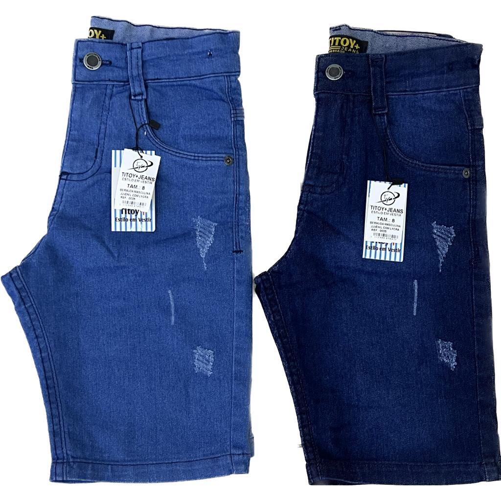 🧒👖 Kit 2 Shorts Jeans Infantil Masculino 👦 Do 2 ao 16 | Regulador Interno | Confortável e Estiloso