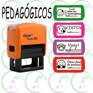 Carimbo para professores kit c/ 4 modelos automático em Oferta na Shopee