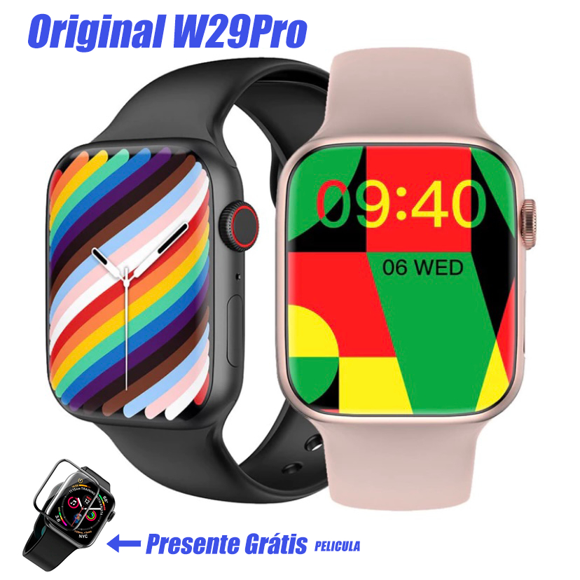 Mega promoção Relógio Inteligente IWO W29 Pro SmartWatch Compass Series 9 Dynamic Island Carregamento Sem Fio Bluetooth Chamada NFC Jogo IP68 Senha À Prova D'água Smartwatch Esportivo e GPS envio imediato