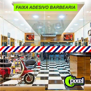 Adesivo Barbearia salão de Beleza Decorativo Faixa Para Porta de Vidro Anti Impacto Vitrine
