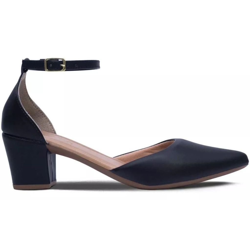 SAPATO SCARPIN BICO FINO FIVELA CASUAL MODERNO CONFORTAVEL TRABALHO DIA A DIA LEVE
