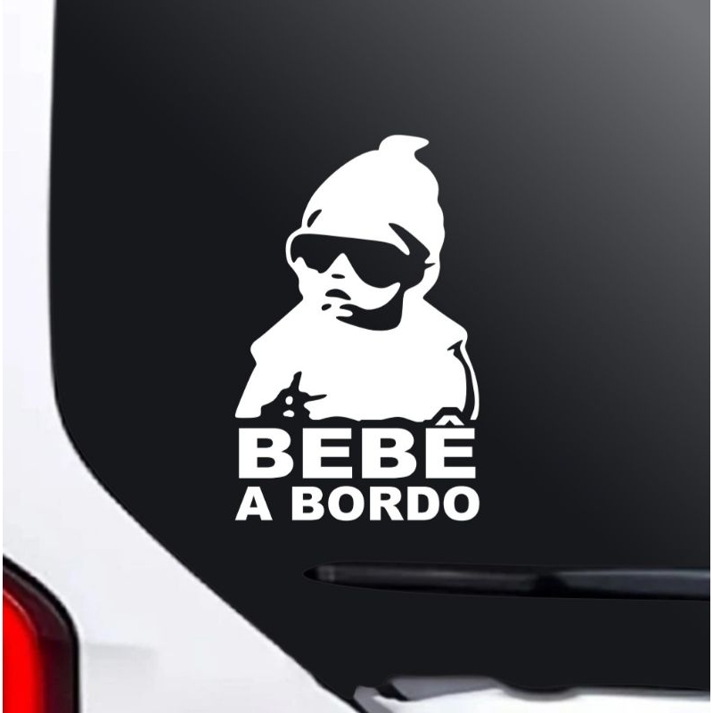 Adesivo para carro Bebê a Bordo Estiloso - 15x9,5 Cm