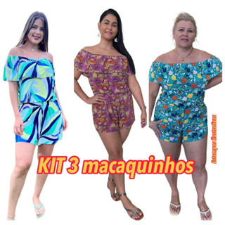 Macaquinho - Macacão - Ciganinha Ombro a Ombro Tomara Que Caia Um Ombro ou Normal Estampados - em Liganete - Modelo 4 em 1 - Envio Em 24 Horas