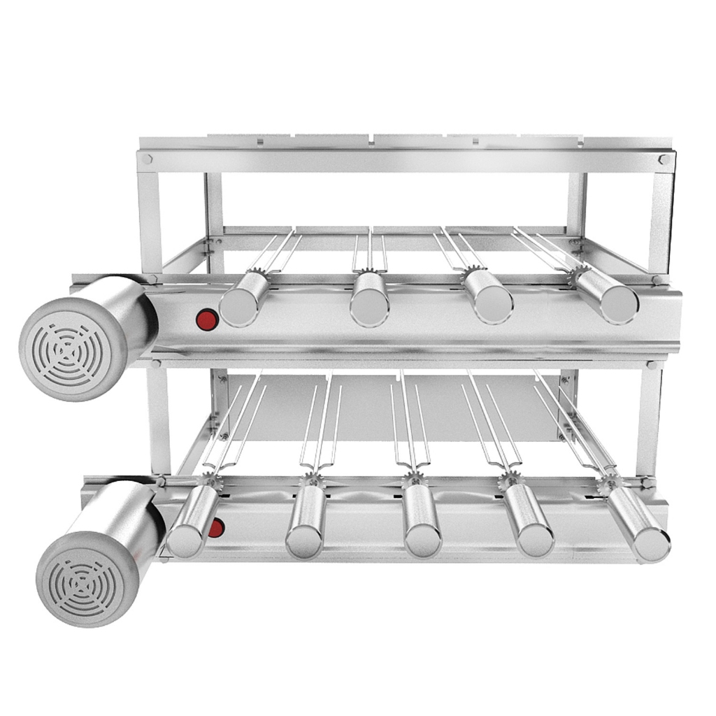 Churrasqueira Gira Grill Tripla Inox Sevefort 9 Espetos Giratórios