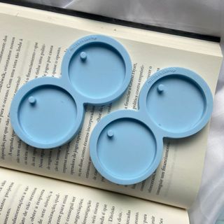 Kit 2 Molde Silicone Redonda Dupla Furo 5cm M118 Resina Chave em Oferta na Shopee