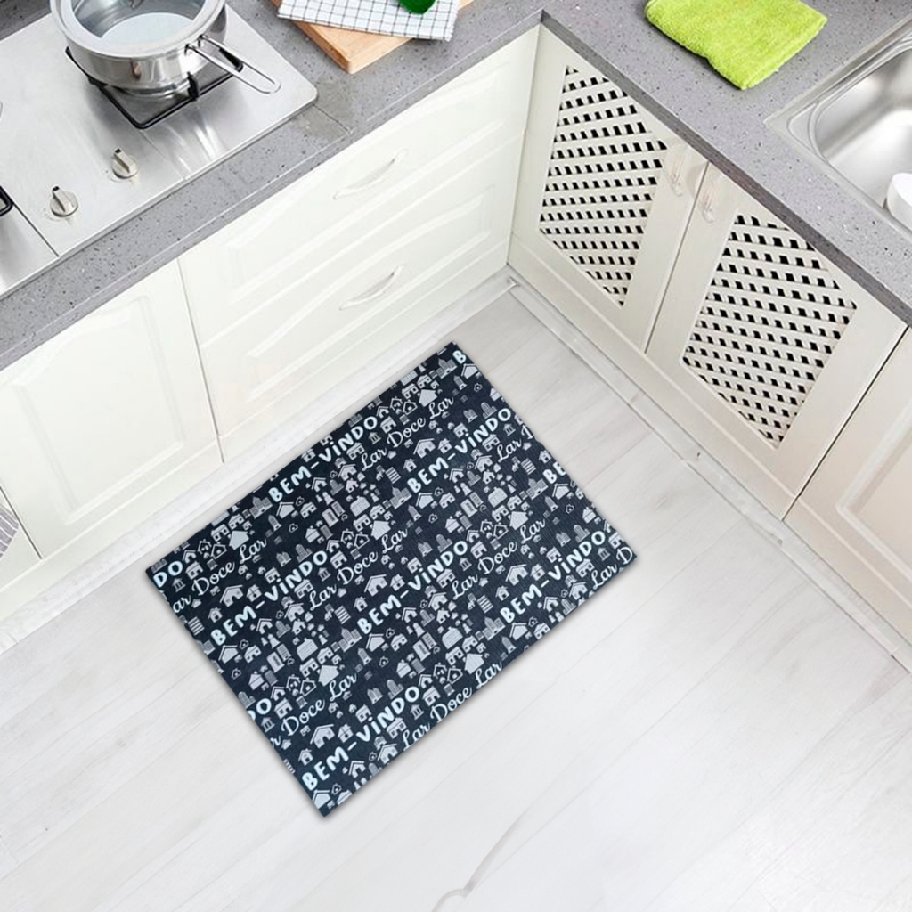 Tapete Jacquard 50cm x 70cm Para Cozinha Macio Antiderrapante Diversas Estampas Antialergica
