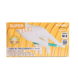 Luvas de Procedimento não cirúrgico transparente SuperFlex 100un - Bluesail