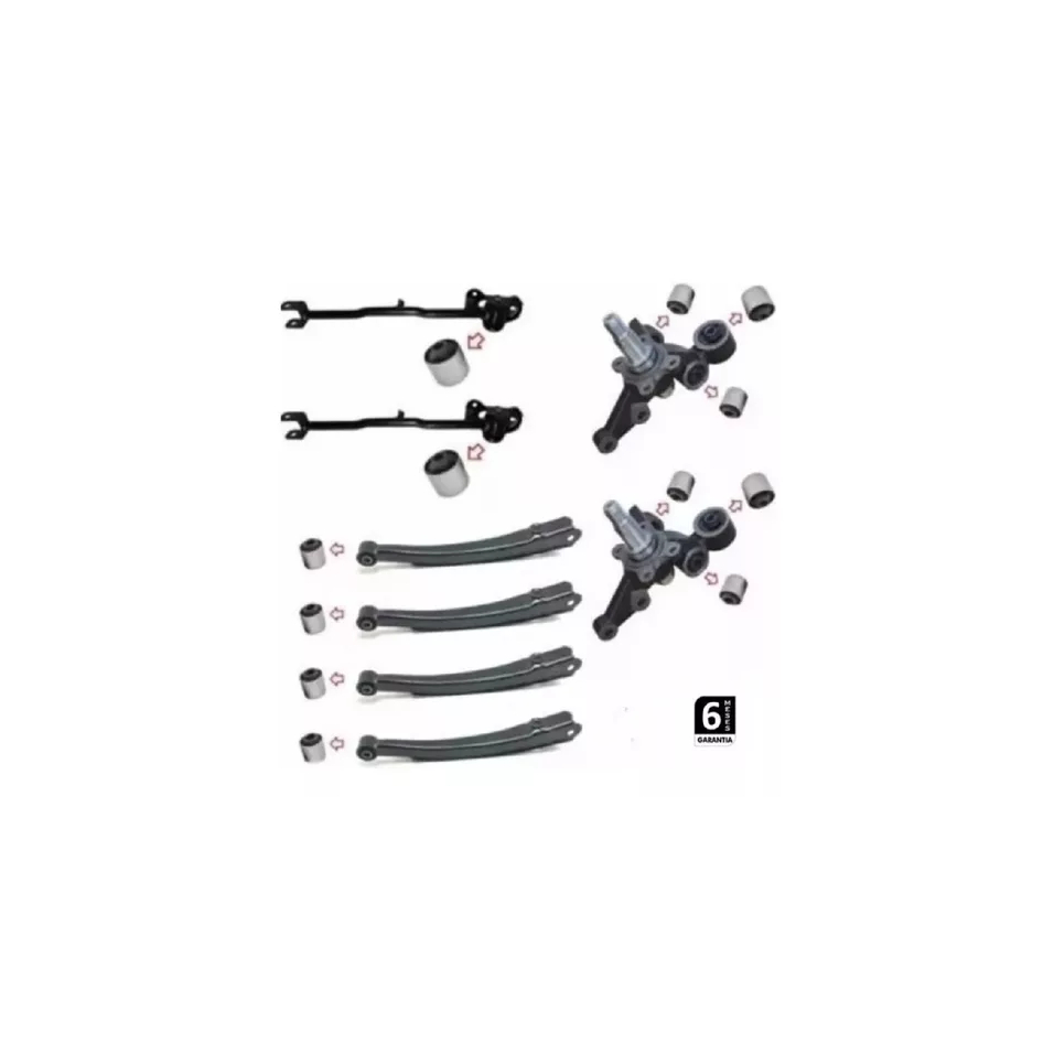 Kit 12 Buchas Suspensão Traseira Jac J3 2011...2016