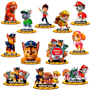 Centro De Mesa Patrulha Canina Personalizado Nome Idade 10cm Lembrancinha Display Festa Decoração em Oferta na Shopee