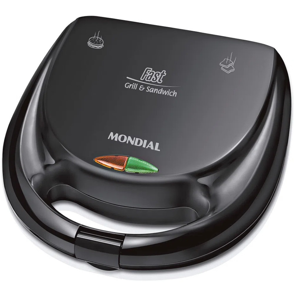 Sanduicheira 110 volts Grill antiaderente 750 watts preta - S-12 - Mondial