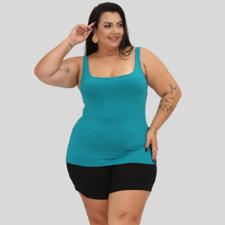 Regata Plus Size Canelada Com Forro Abigail