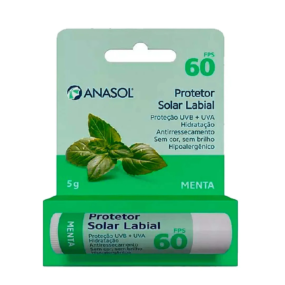 Protetor Solar Labial Menta FPS 60 - 5g Anasol