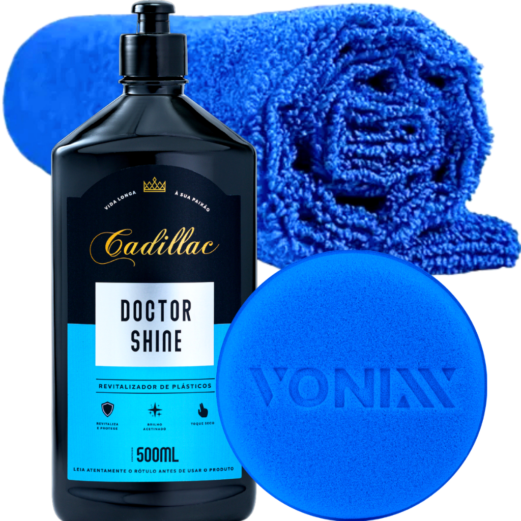 Revitalizador de Plástico Doctor Shine Cadillac Aplicador Vonixx Pano Microfibra