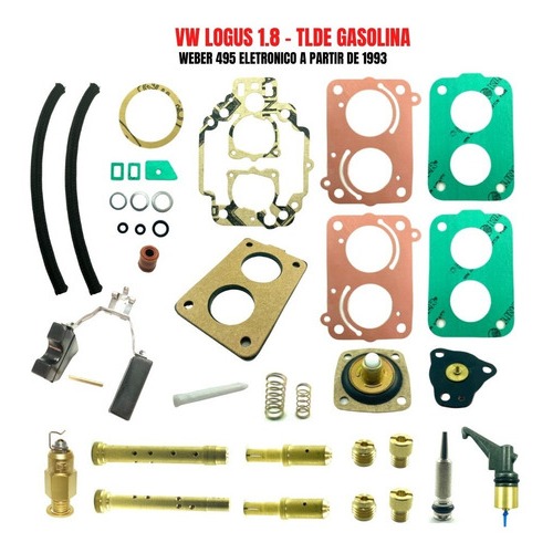 Kit Reparo Carburador Logus 1.8 Gasolina Weber 495 Tlde Tldz