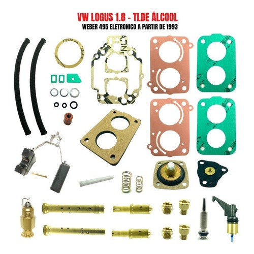 Kit Reparo Carburador Logus 1.8 Álcool Weber 495 Tlde Tldz